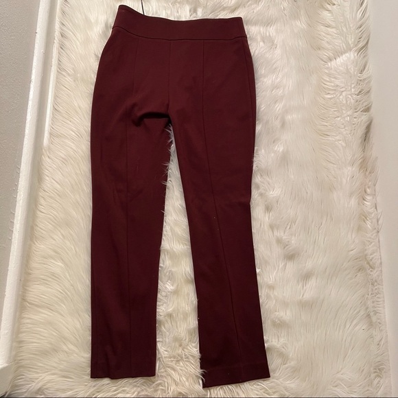 Fuzzi Slim Leg Dress Pants Burgundy Ankle Length - Picture 8 of 9